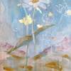 Lotuses Over Coy - Casein And Gold Leaf On Paper Paintings - By Craig Coss, Minimal Realism Painting Artist